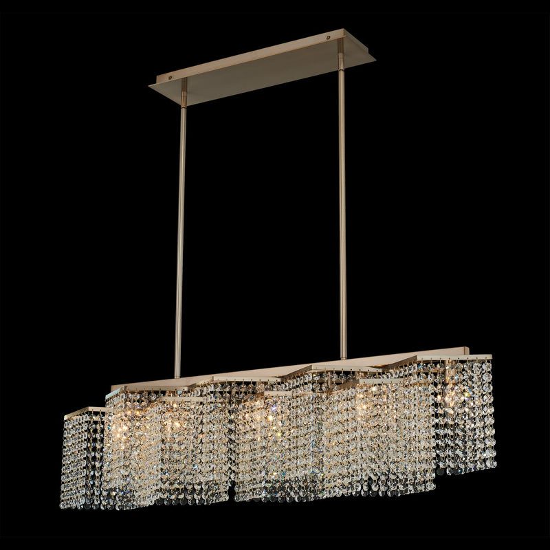 Allegri 038961-038-FR001 Five Light Island Pendant, Brushed Champagne Gold
