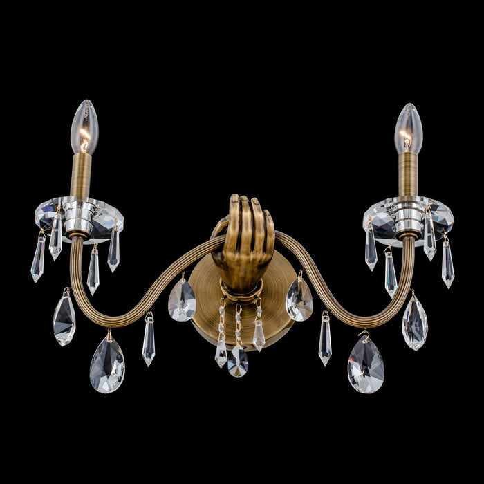 Allegri 039021-032-FR001 Two Light Wall Sconce, Historic Brass