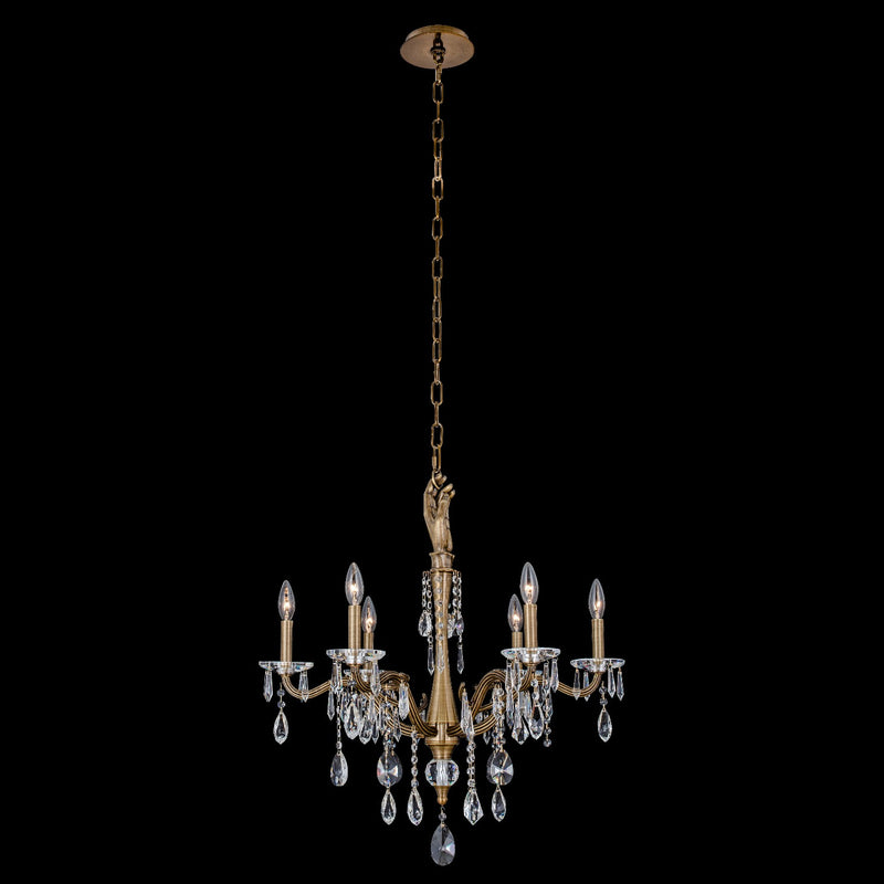 Allegri 039071-032-FR001 Six Light Chandelier, Historic Brass