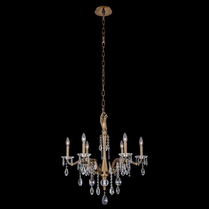Allegri 039071-032-FR001 Six Light Chandelier, Historic Brass