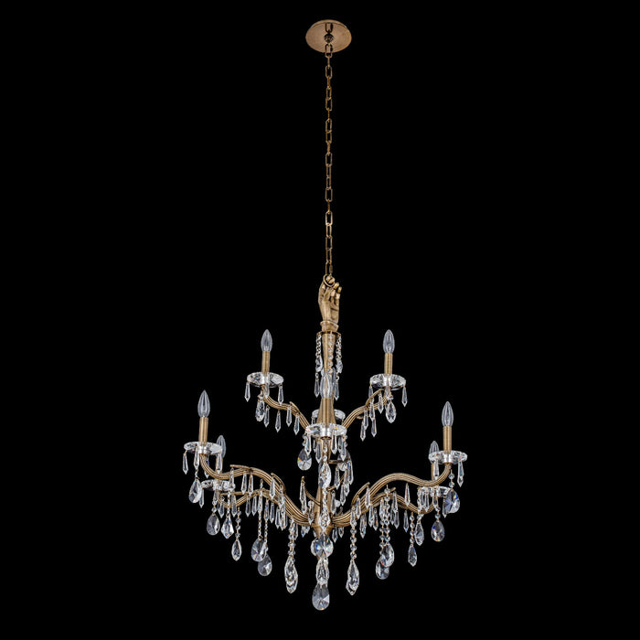 Allegri 039072-032-FR001 Nine Light Chandelier, Historic Brass