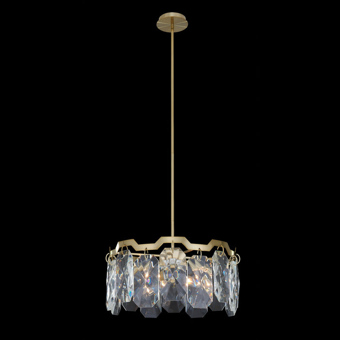Allegri 039355-039-FR001 Four Light Pendant, Brushed Brass