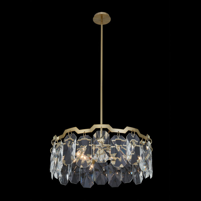 Allegri 039356-039-FR001 Six Light Pendant, Brushed Brass