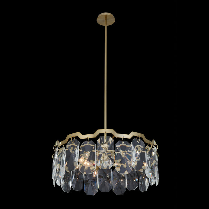 Allegri 039356-039-FR001 Six Light Pendant, Brushed Brass