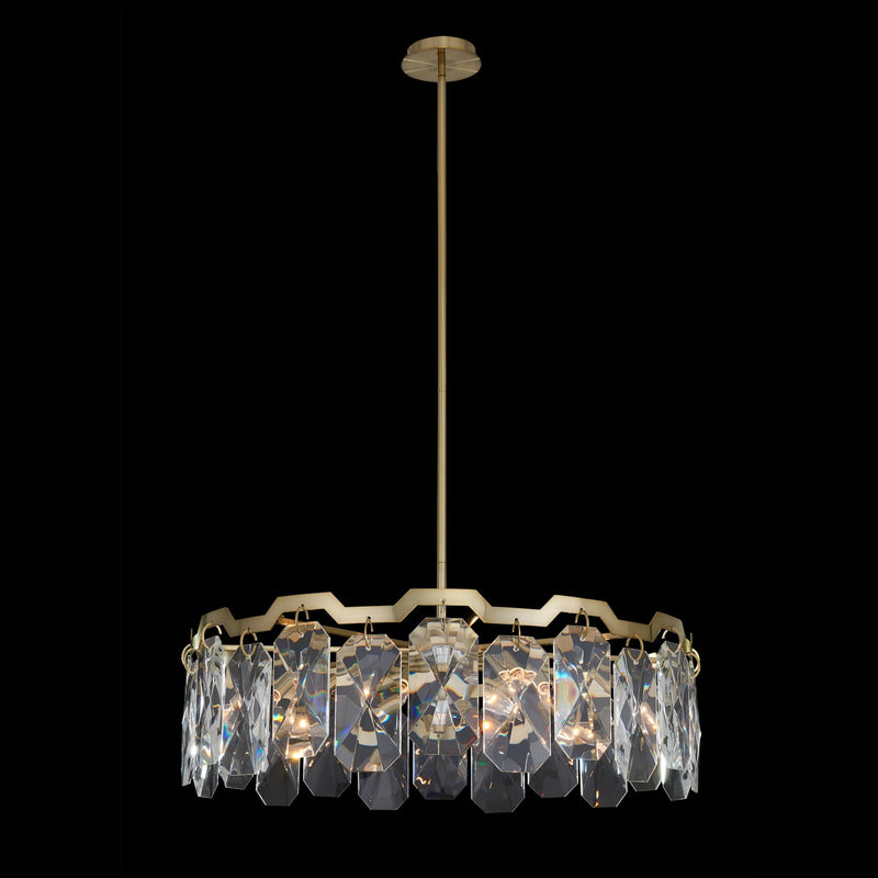 Allegri 039357-039-FR001 Eight Light Pendant, Brushed Brass