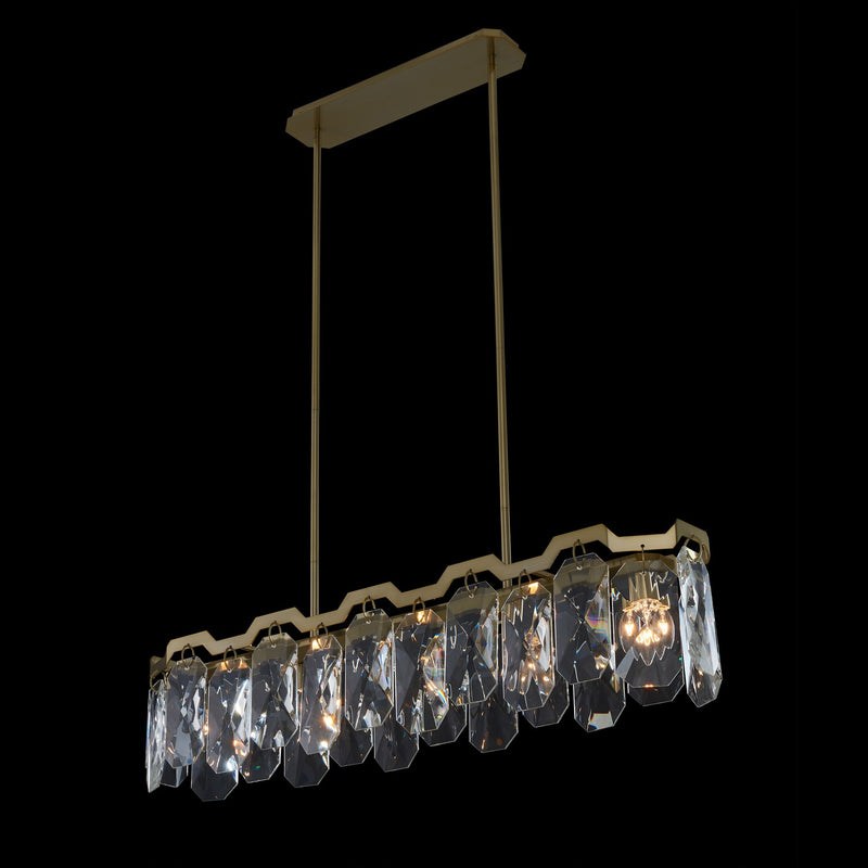 Allegri 039361-039-FR001 Six Light Island Pendant, Brushed Brass