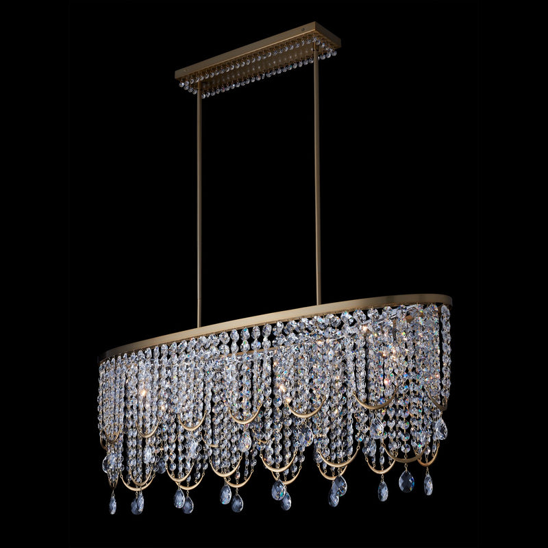 Allegri 039661-044-FR001 Six Light Island Pendant, Winter Brass