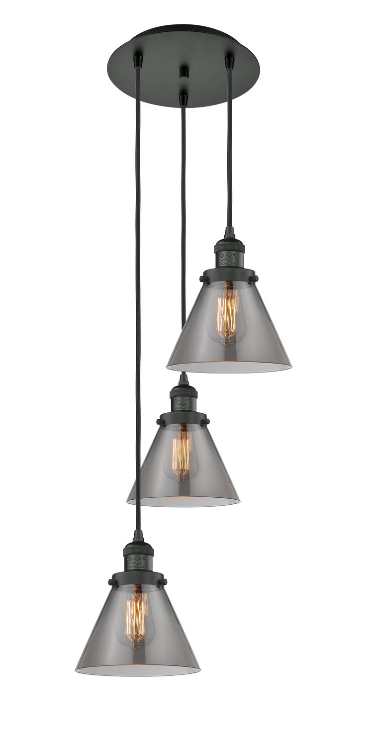 Innovations 113F-3P-BK-G43 Three Light Pendant, Matte Black