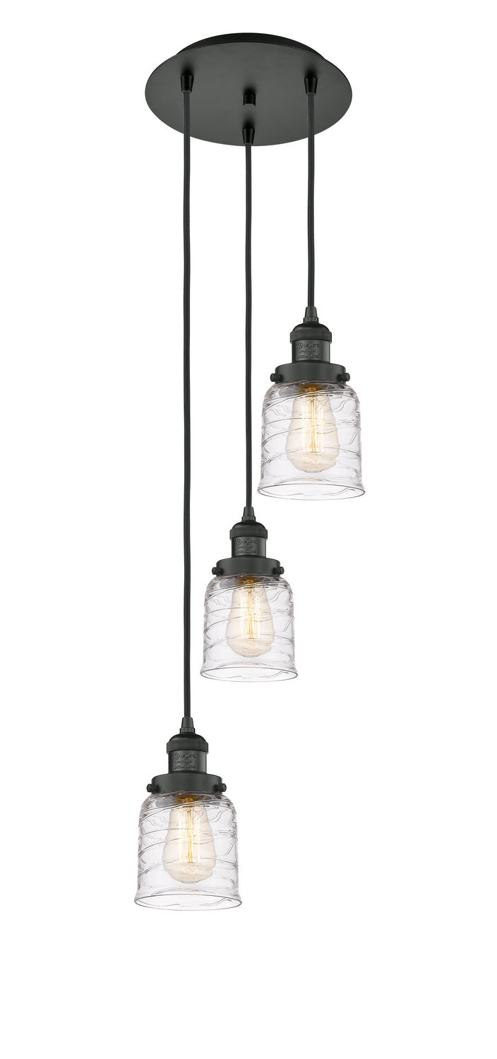 Innovations 113F-3P-BK-G513 Three Light Pendant, Matte Black