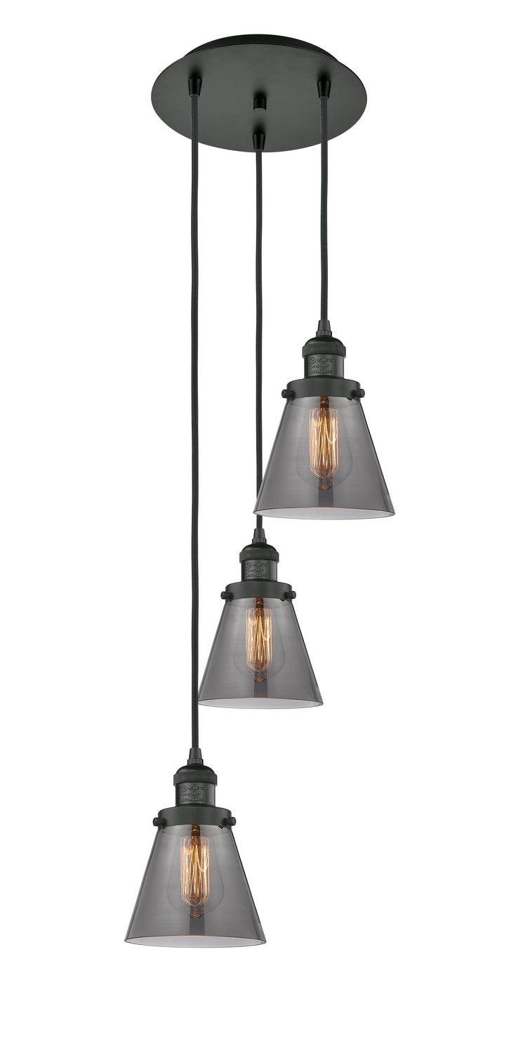Innovations 113F-3P-BK-G63 Three Light Pendant, Matte Black