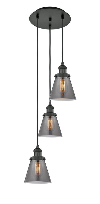 Innovations 113F-3P-BK-G63 Three Light Pendant, Matte Black