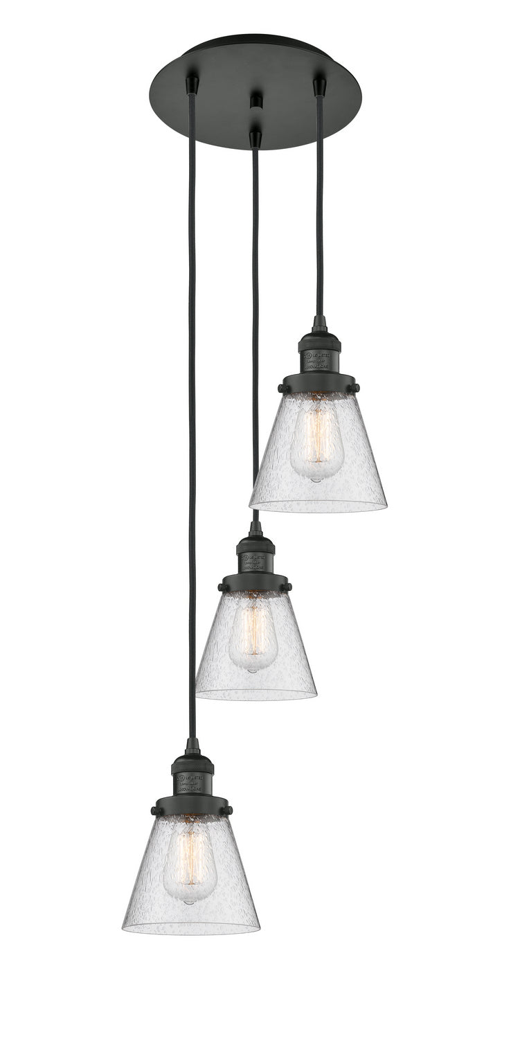 Innovations 113F-3P-BK-G64 Three Light Pendant, Matte Black