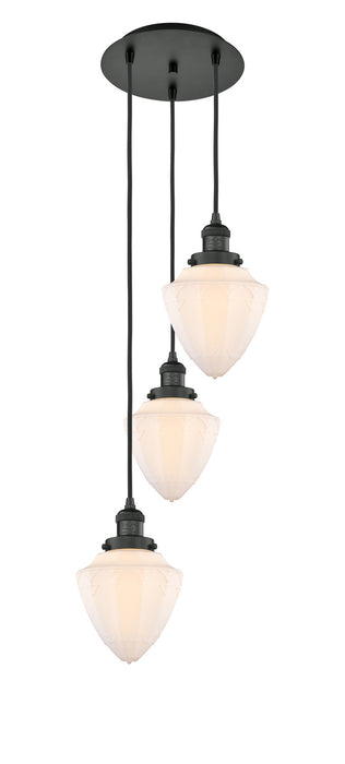 Innovations 113F-3P-BK-G661-7 Three Light Pendant, Matte Black