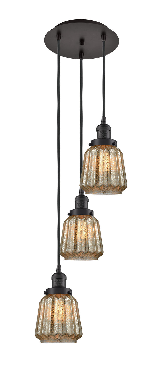 Innovations 113F-3P-OB-G146 Three Light Pendant, Oil Rubbed Bronze