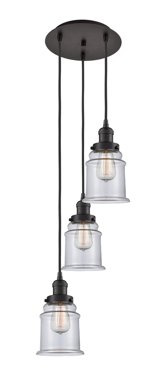 Innovations 113F-3P-OB-G182 Three Light Pendant, Oil Rubbed Bronze