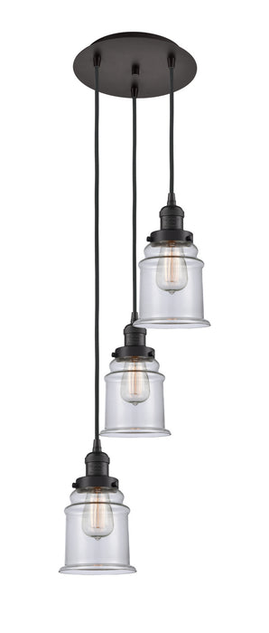 Innovations 113F-3P-OB-G182 Three Light Pendant, Oil Rubbed Bronze