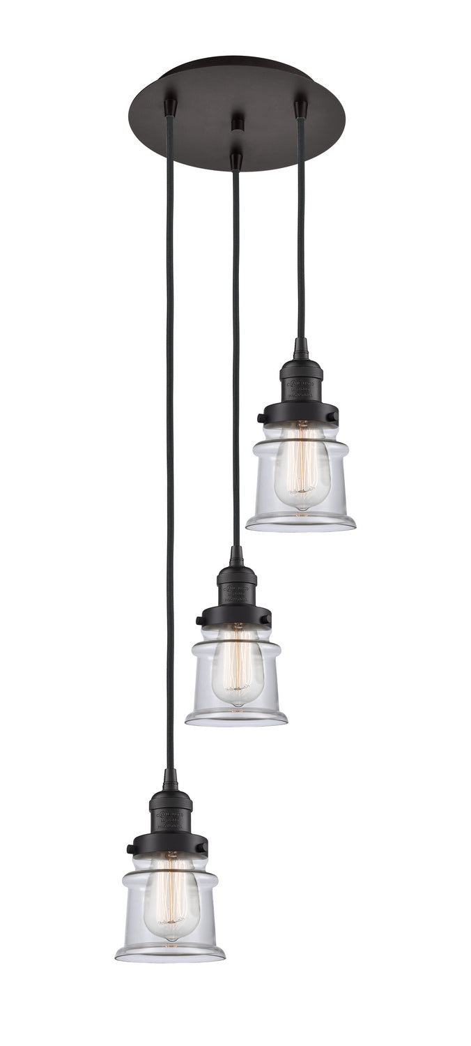 Innovations 113F-3P-OB-G182S Three Light Pendant, Oil Rubbed Bronze