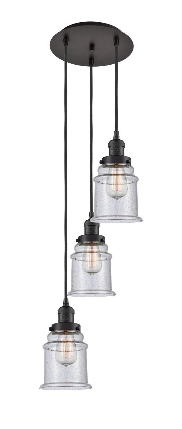 Innovations 113F-3P-OB-G184 Three Light Pendant, Oil Rubbed Bronze