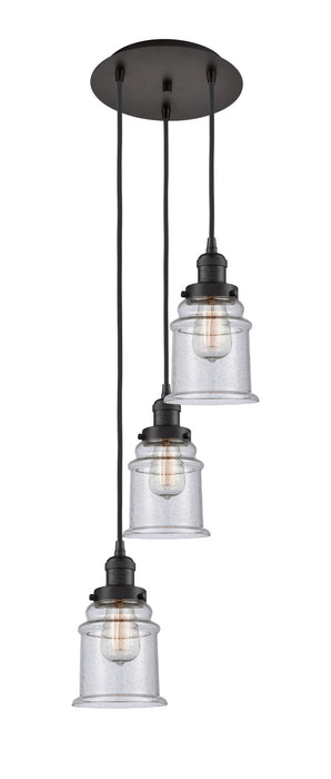 Innovations 113F-3P-OB-G184 Three Light Pendant, Oil Rubbed Bronze