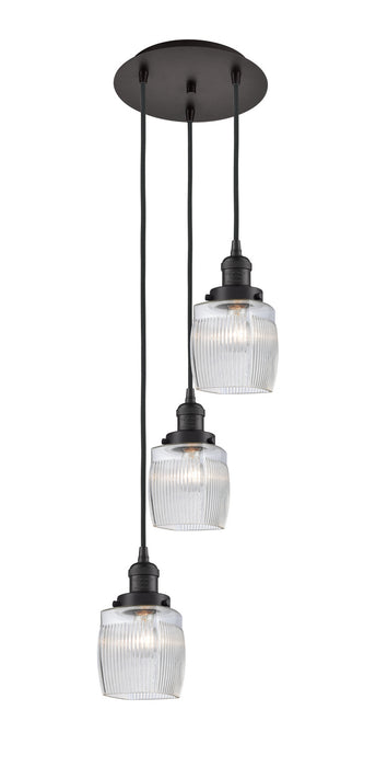 Innovations 113F-3P-OB-G302 Three Light Pendant, Oil Rubbed Bronze