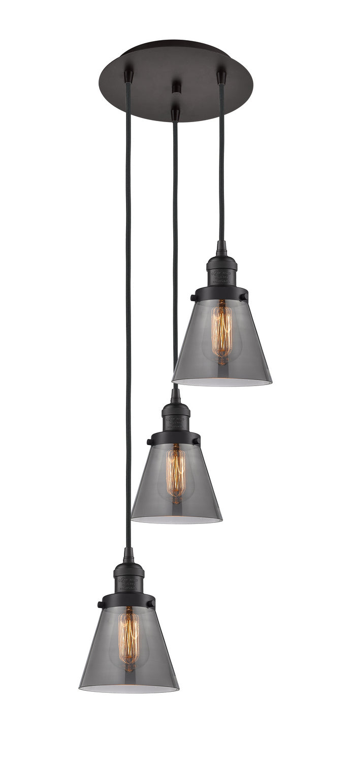 Innovations 113F-3P-OB-G63 Three Light Pendant, Oil Rubbed Bronze