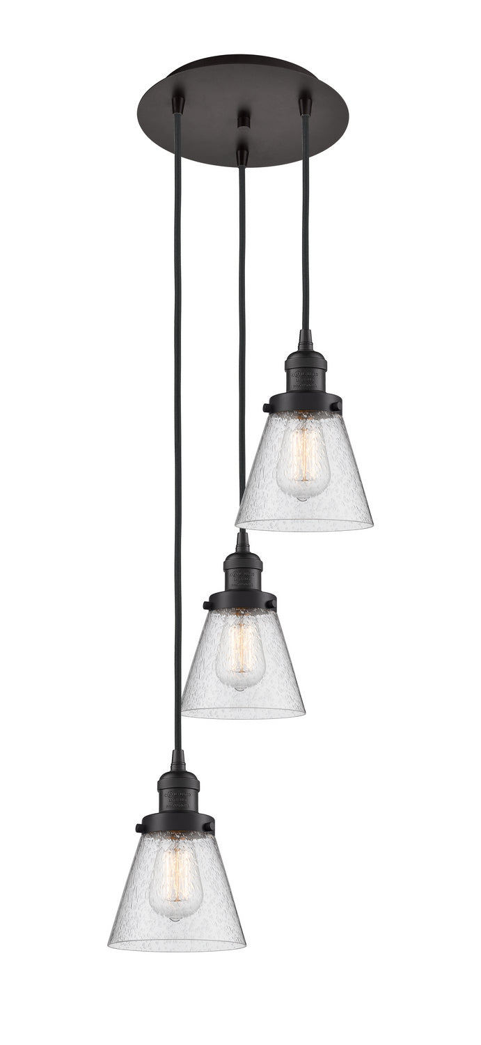 Innovations 113F-3P-OB-G64 Three Light Pendant, Oil Rubbed Bronze