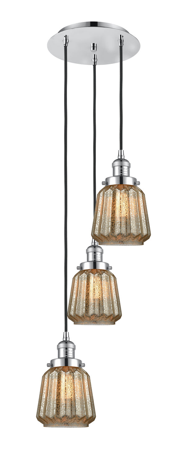 Innovations 113F-3P-PC-G146 Three Light Pendant, Polished Chrome