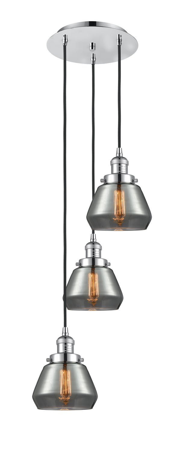 Innovations 113F-3P-PC-G173 Three Light Pendant, Polished Chrome