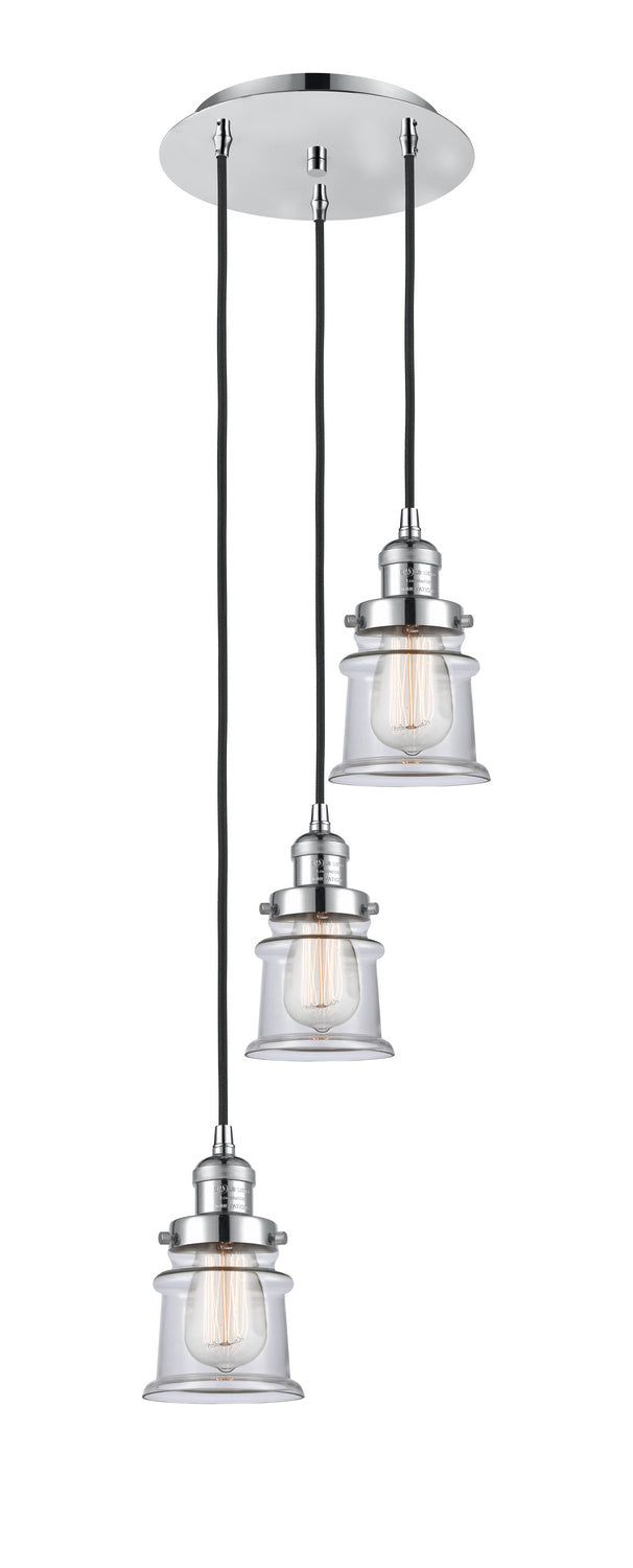 Innovations 113F-3P-PC-G182S Three Light Pendant, Polished Chrome