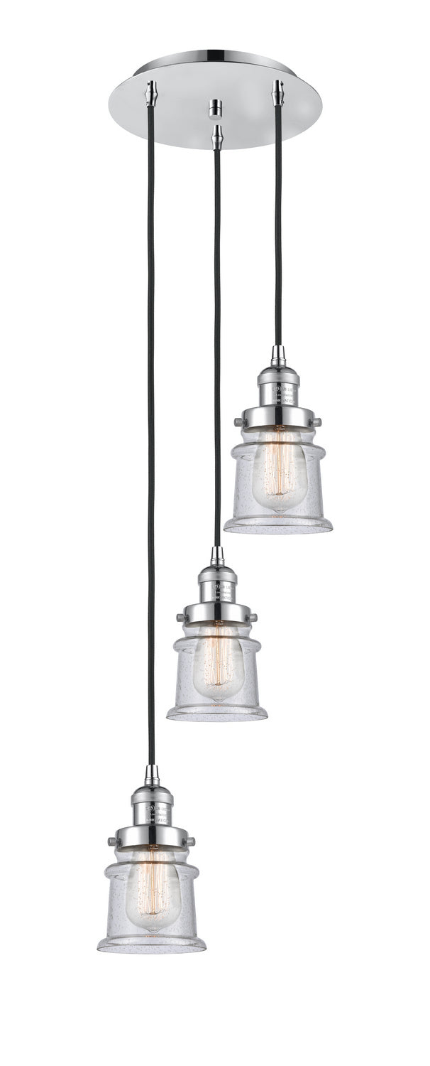 Innovations 113F-3P-PC-G184S Three Light Pendant, Polished Chrome