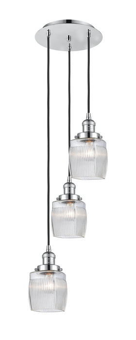 Innovations 113F-3P-PC-G302 Three Light Pendant, Polished Chrome
