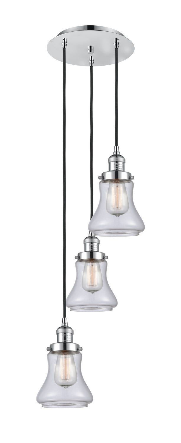 Innovations 113F-3P-PC-G192 Three Light Pendant, Polished Chrome