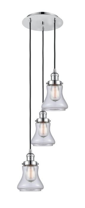 Innovations 113F-3P-PC-G192 Three Light Pendant, Polished Chrome