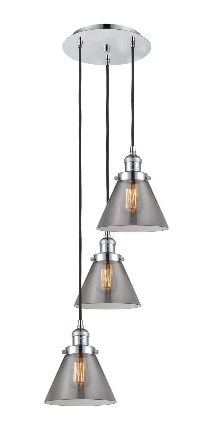 Innovations 113F-3P-PC-G43 Three Light Pendant, Polished Chrome