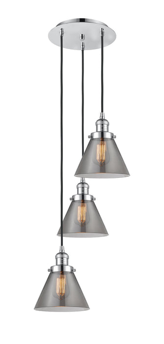 Innovations 113F-3P-PC-G43 Three Light Pendant, Polished Chrome