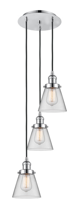 Innovations 113F-3P-PC-G62 Three Light Pendant, Polished Chrome