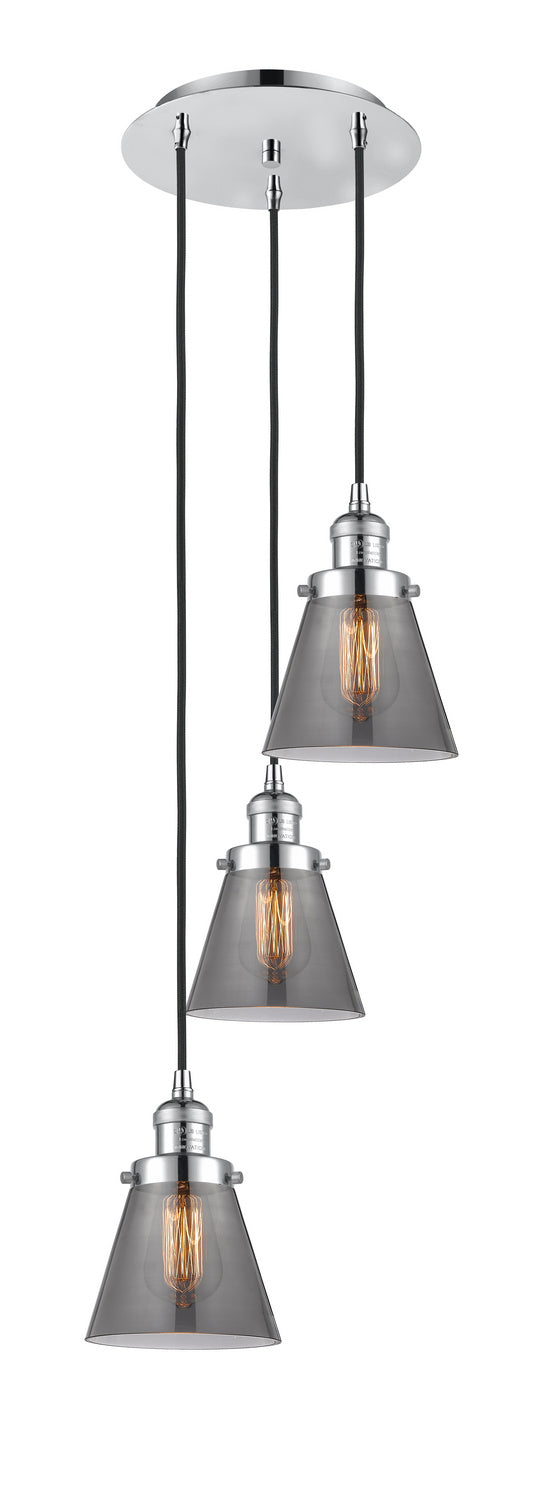 Innovations 113F-3P-PC-G63 Three Light Pendant, Polished Chrome