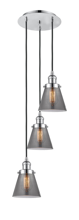 Innovations 113F-3P-PC-G63 Three Light Pendant, Polished Chrome