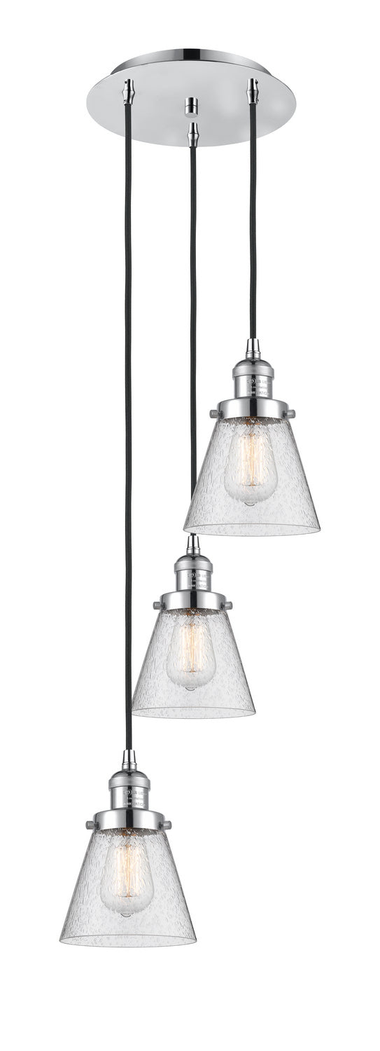 Innovations 113F-3P-PC-G64 Three Light Pendant, Polished Chrome