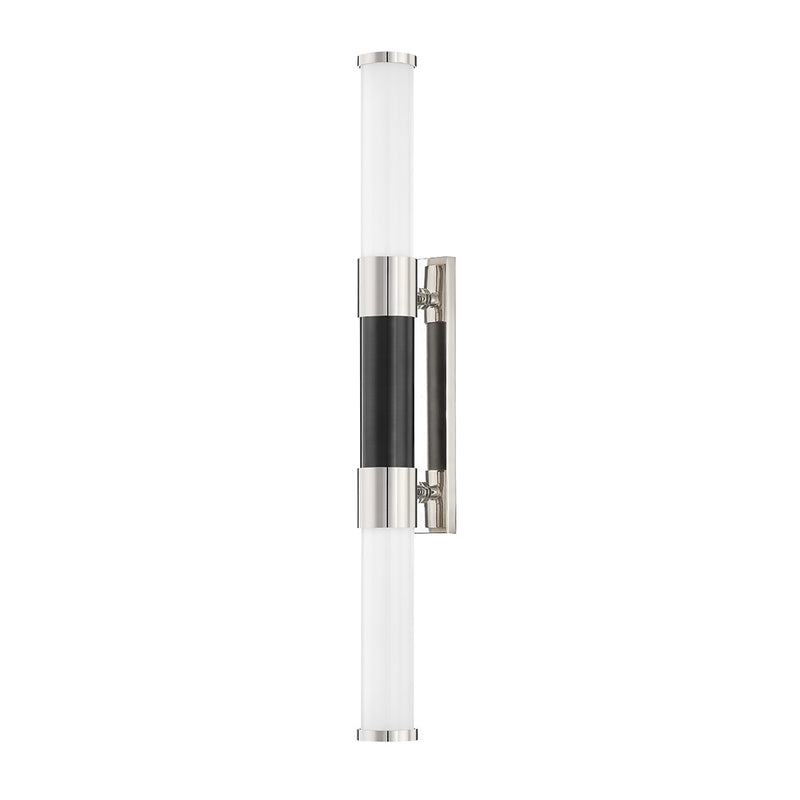 Hudson Valley 7004-PN/BK LED Wall Sconce, Polished Nickel/Black