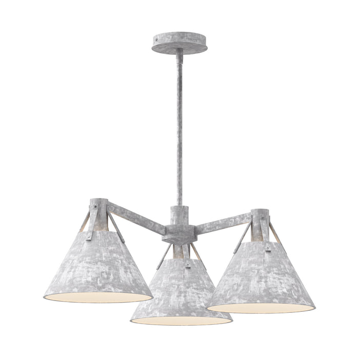 Alora CH584525SL Three Light Chandelier, Steel Shade
