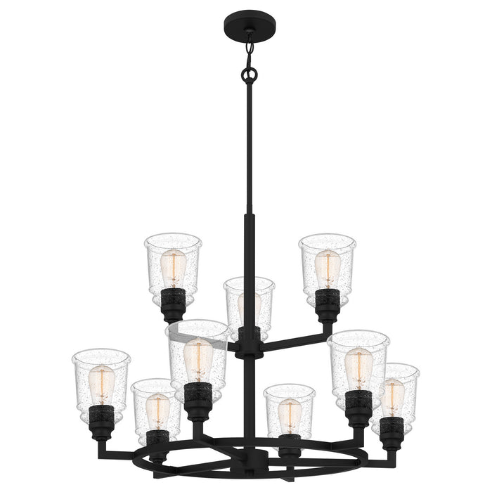 Quoizel MCI5030MBK Nine Light Chandelier, Matte Black