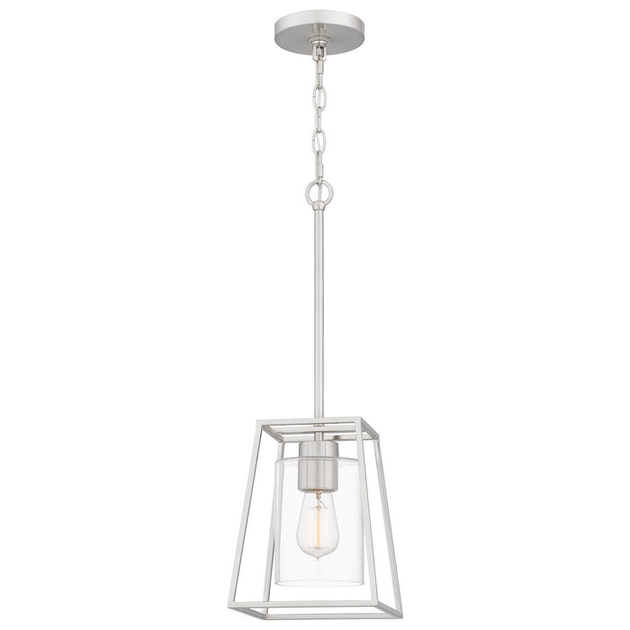 Quoizel PRC1508BN One Light Mini Pendant, Brushed Nickel