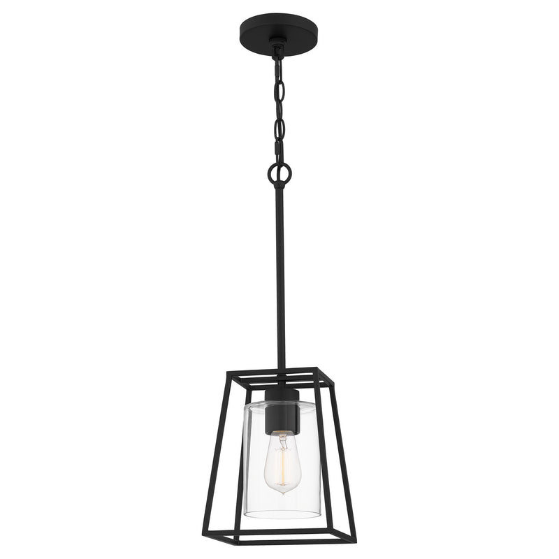 Quoizel PRC1508MBK One Light Mini Pendant, Matte Black