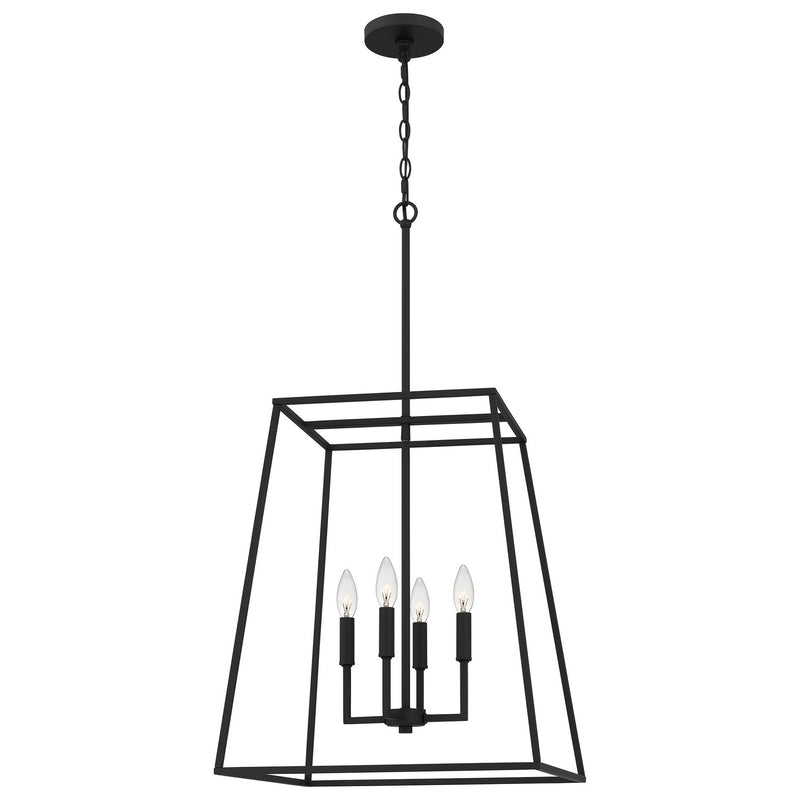 Quoizel PRC2818MBK Four Light Pendant, Matte Black