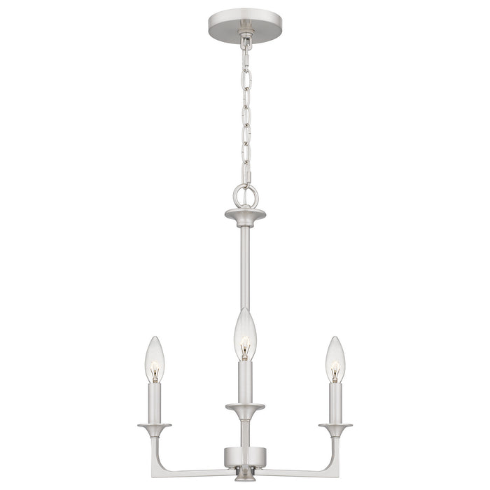 Quoizel PRC5016BN Three Light Chandelier, Brushed Nickel