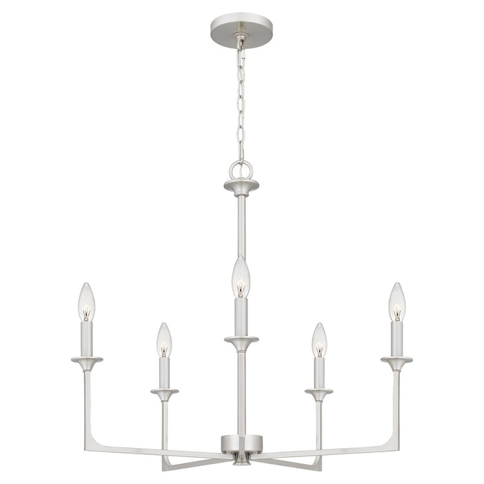 Quoizel PRC5026BN Five Light Chandelier, Brushed Nickel