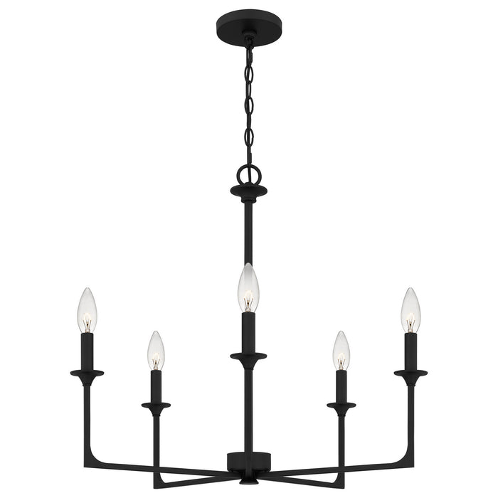 Quoizel PRC5026MBK Five Light Chandelier, Matte Black