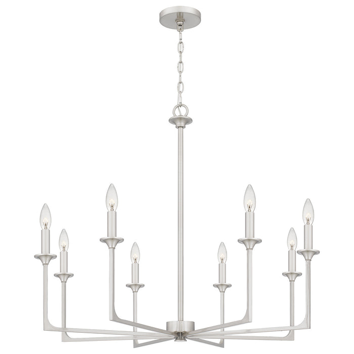 Quoizel PRC5032BN Eight Light Chandelier, Brushed Nickel