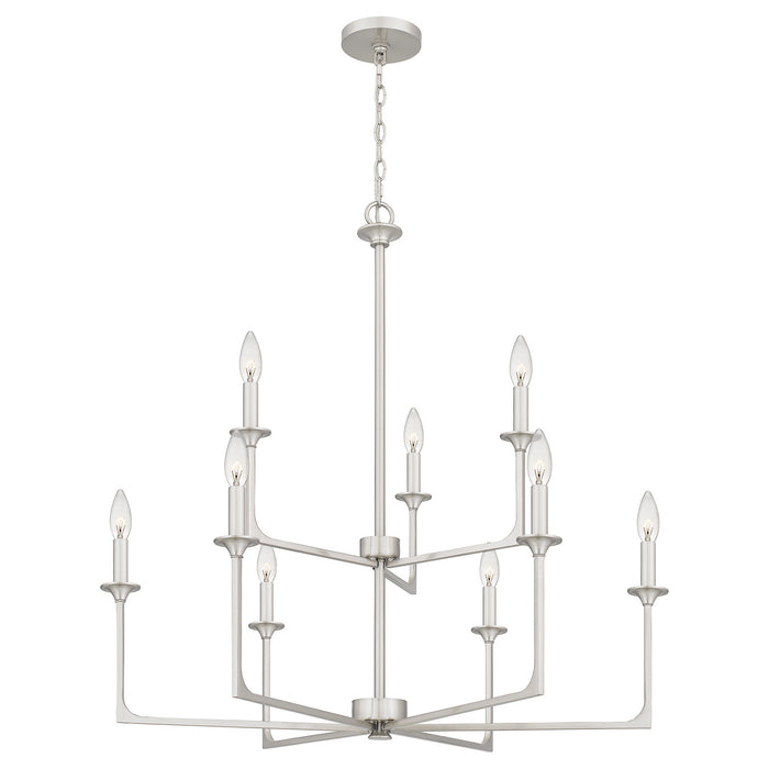 Quoizel PRC5232BN Nine Light Chandelier, Brushed Nickel